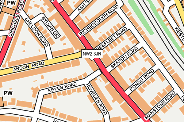 NW2 3JR map - OS OpenMap – Local (Ordnance Survey)
