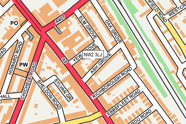 NW2 3LJ map - OS OpenMap – Local (Ordnance Survey)
