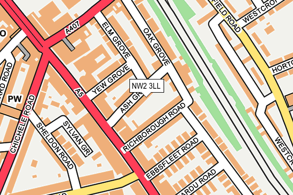 NW2 3LL map - OS OpenMap – Local (Ordnance Survey)