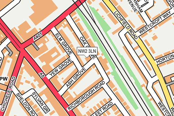 NW2 3LN map - OS OpenMap – Local (Ordnance Survey)