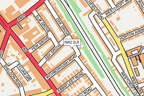 NW2 3LR map - OS OpenMap – Local (Ordnance Survey)