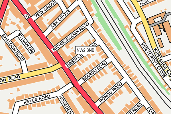 NW2 3NB map - OS OpenMap – Local (Ordnance Survey)
