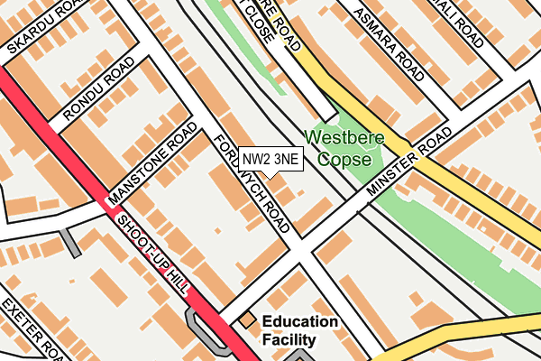 NW2 3NE map - OS OpenMap – Local (Ordnance Survey)