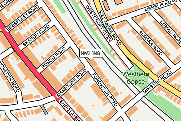 NW2 3NG map - OS OpenMap – Local (Ordnance Survey)
