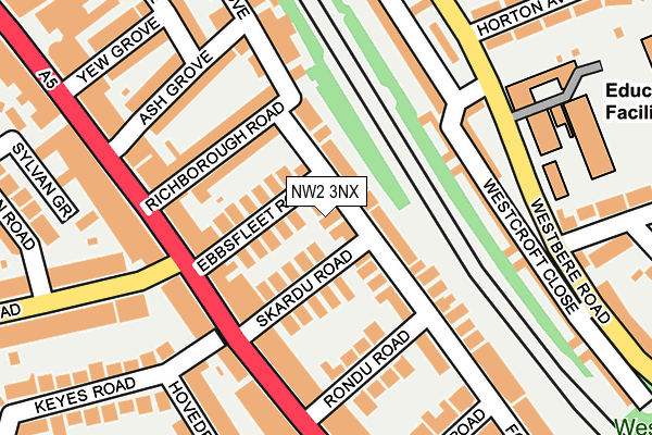 NW2 3NX map - OS OpenMap – Local (Ordnance Survey)