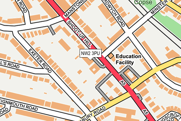 NW2 3PU map - OS OpenMap – Local (Ordnance Survey)