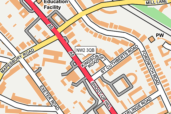 NW2 3QB map - OS OpenMap – Local (Ordnance Survey)