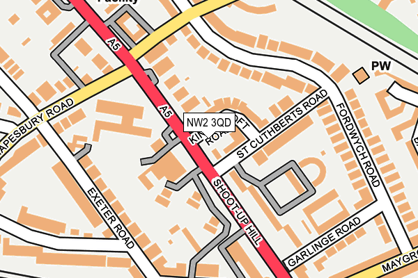 NW2 3QD map - OS OpenMap – Local (Ordnance Survey)
