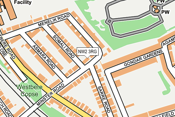 NW2 3RG map - OS OpenMap – Local (Ordnance Survey)