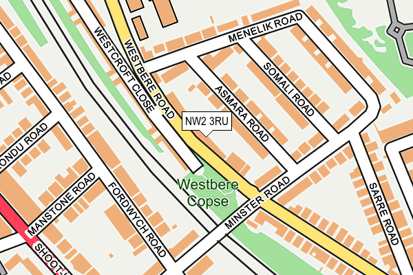 NW2 3RU map - OS OpenMap – Local (Ordnance Survey)
