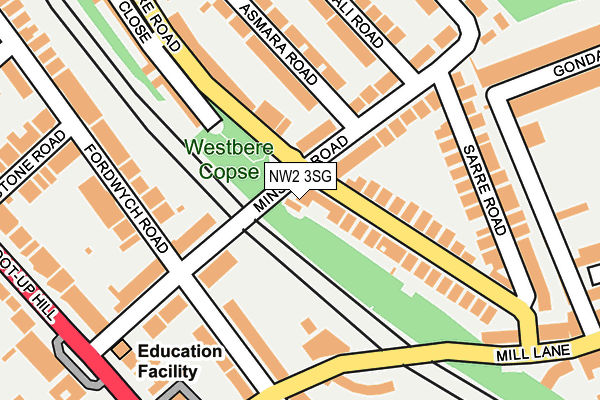 NW2 3SG map - OS OpenMap – Local (Ordnance Survey)