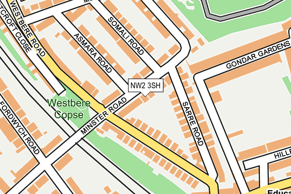 NW2 3SH map - OS OpenMap – Local (Ordnance Survey)