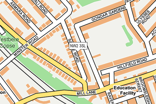NW2 3SL map - OS OpenMap – Local (Ordnance Survey)