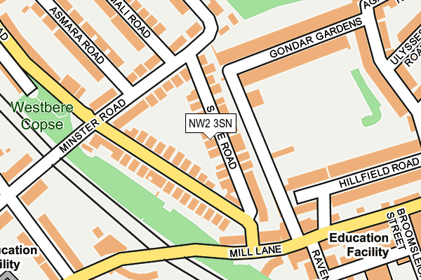 NW2 3SN map - OS OpenMap – Local (Ordnance Survey)