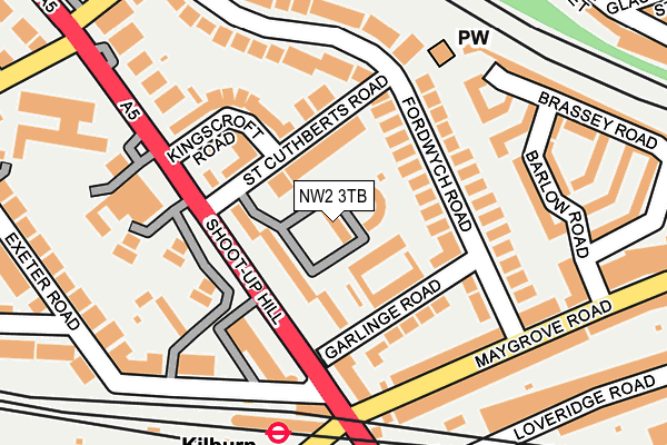 NW2 3TB map - OS OpenMap – Local (Ordnance Survey)