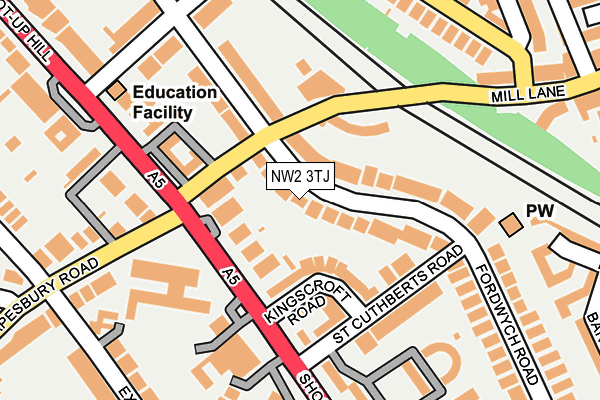NW2 3TJ map - OS OpenMap – Local (Ordnance Survey)