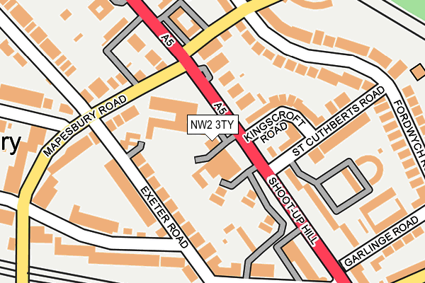 NW2 3TY map - OS OpenMap – Local (Ordnance Survey)