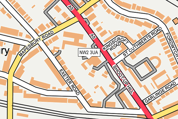 NW2 3UA map - OS OpenMap – Local (Ordnance Survey)