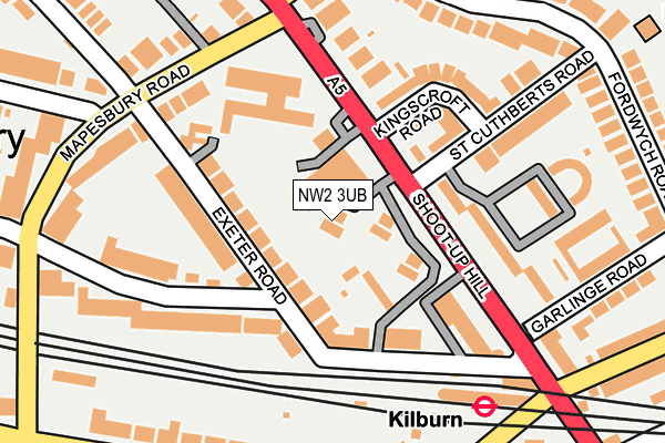 NW2 3UB map - OS OpenMap – Local (Ordnance Survey)