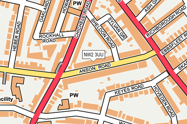 NW2 3UU map - OS OpenMap – Local (Ordnance Survey)