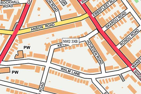 NW2 3XB map - OS OpenMap – Local (Ordnance Survey)
