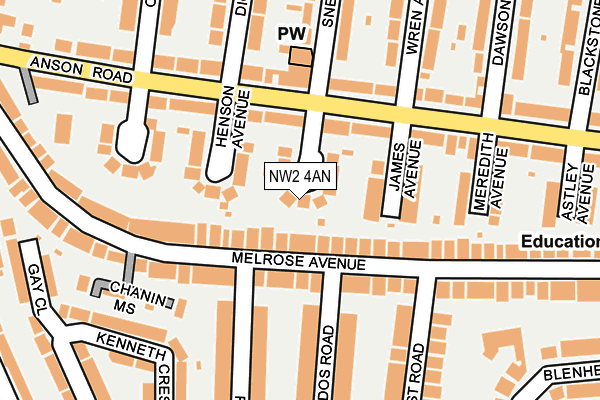 NW2 4AN map - OS OpenMap – Local (Ordnance Survey)