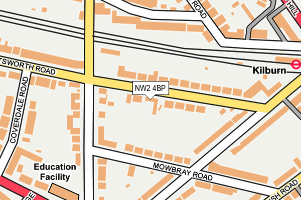 NW2 4BP map - OS OpenMap – Local (Ordnance Survey)