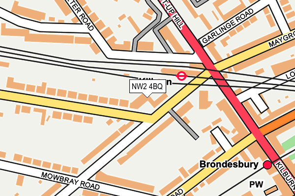NW2 4BQ map - OS OpenMap – Local (Ordnance Survey)