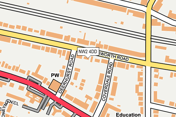 NW2 4DD map - OS OpenMap – Local (Ordnance Survey)