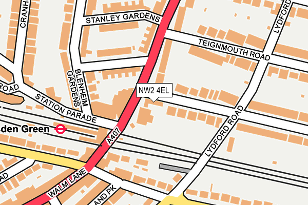 NW2 4EL map - OS OpenMap – Local (Ordnance Survey)