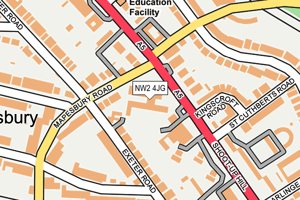NW2 4JG map - OS OpenMap – Local (Ordnance Survey)
