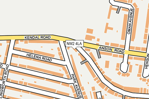 NW2 4LA map - OS OpenMap – Local (Ordnance Survey)