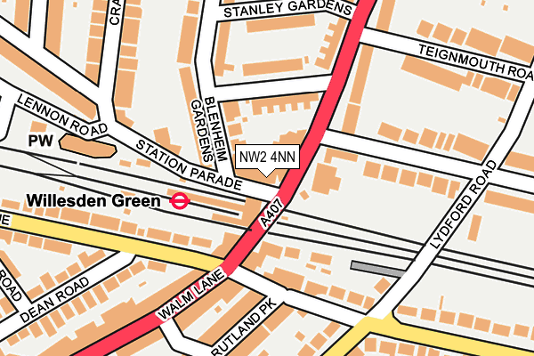 NW2 4NN map - OS OpenMap – Local (Ordnance Survey)