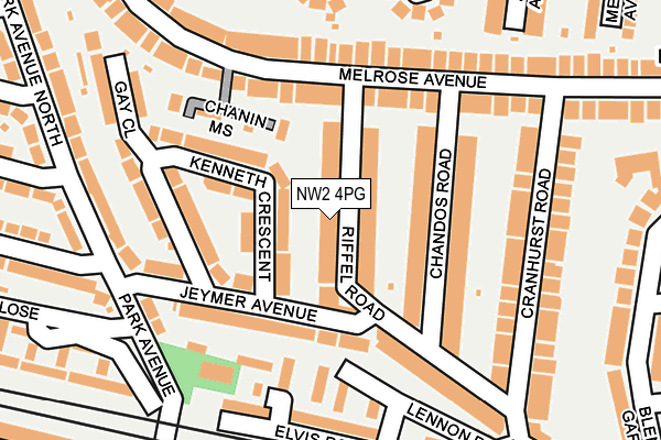 NW2 4PG map - OS OpenMap – Local (Ordnance Survey)