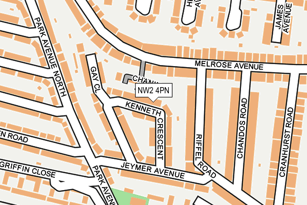 NW2 4PN map - OS OpenMap – Local (Ordnance Survey)
