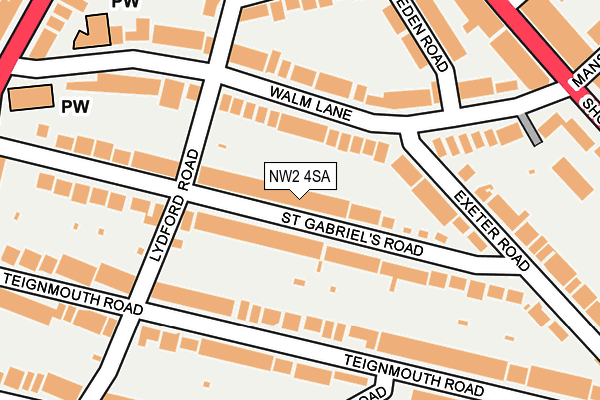 NW2 4SA map - OS OpenMap – Local (Ordnance Survey)