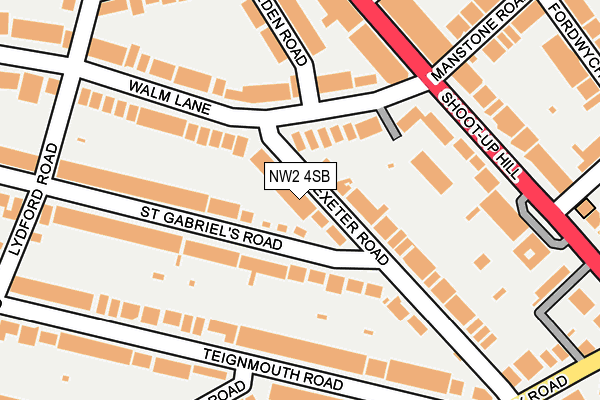 NW2 4SB map - OS OpenMap – Local (Ordnance Survey)