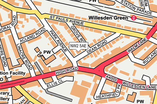 NW2 5AE map - OS OpenMap – Local (Ordnance Survey)