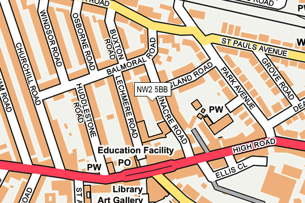 NW2 5BB map - OS OpenMap – Local (Ordnance Survey)