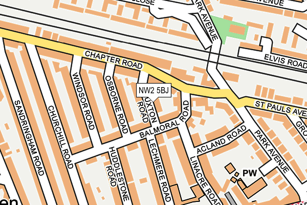 NW2 5BJ map - OS OpenMap – Local (Ordnance Survey)
