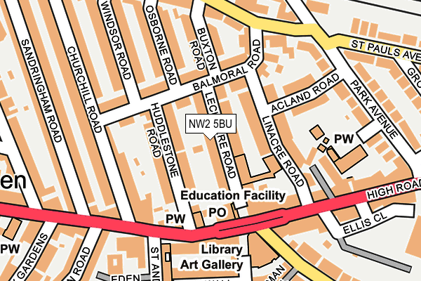 NW2 5BU map - OS OpenMap – Local (Ordnance Survey)