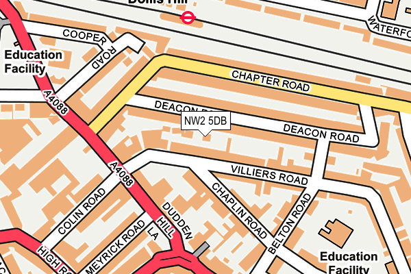 NW2 5DB map - OS OpenMap – Local (Ordnance Survey)