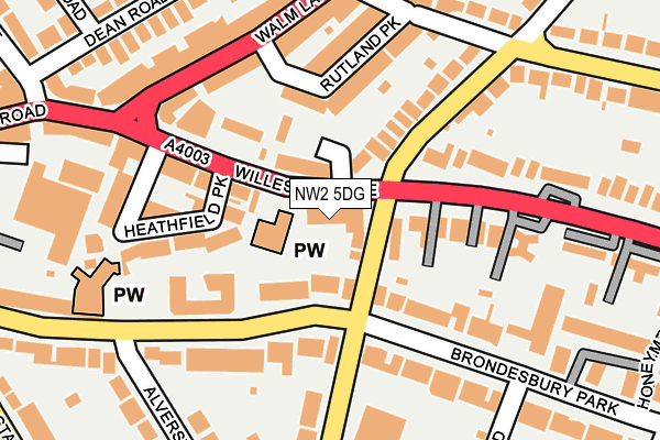 NW2 5DG map - OS OpenMap – Local (Ordnance Survey)