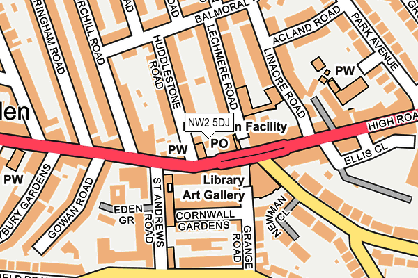 NW2 5DJ map - OS OpenMap – Local (Ordnance Survey)