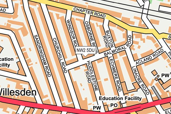 NW2 5DU map - OS OpenMap – Local (Ordnance Survey)