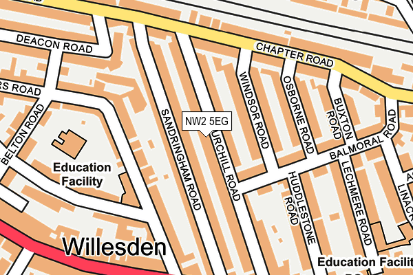 NW2 5EG map - OS OpenMap – Local (Ordnance Survey)
