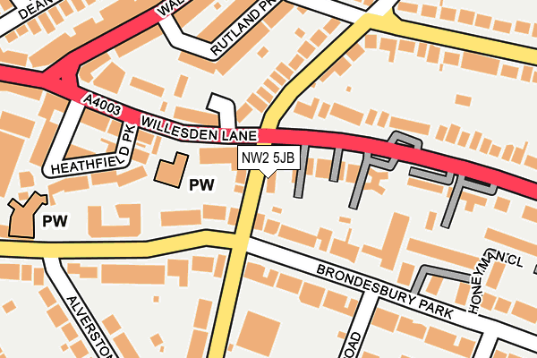 NW2 5JB map - OS OpenMap – Local (Ordnance Survey)