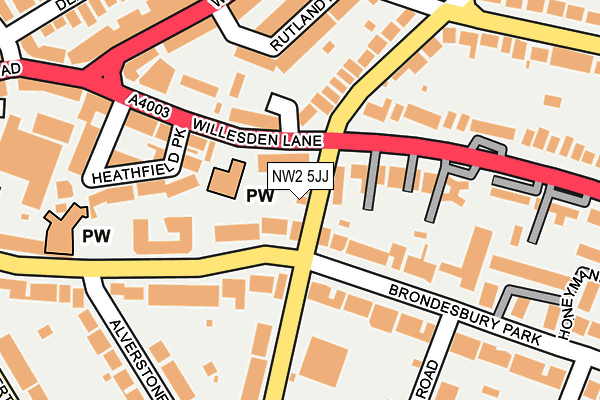 NW2 5JJ map - OS OpenMap – Local (Ordnance Survey)