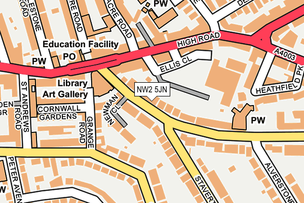NW2 5JN map - OS OpenMap – Local (Ordnance Survey)