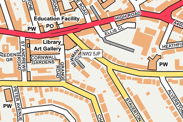 NW2 5JP map - OS OpenMap – Local (Ordnance Survey)